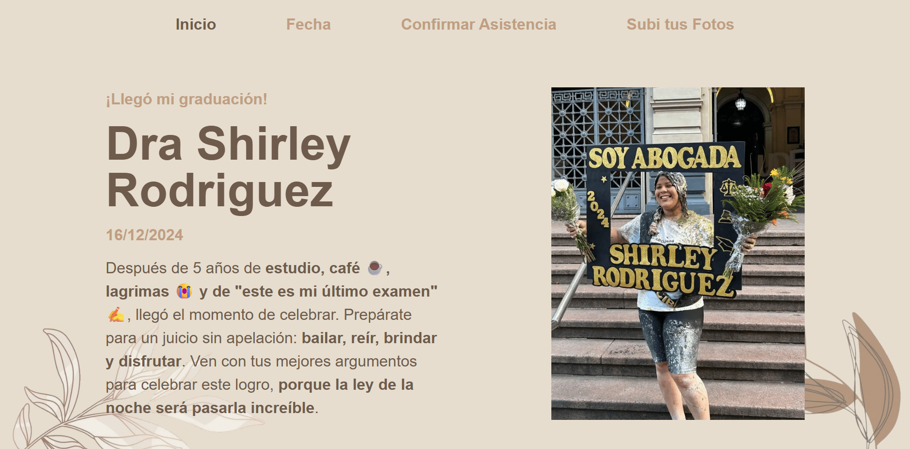 Web de Invitación para Graduación